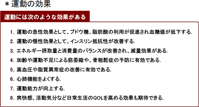 糖尿病における運動の効果